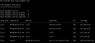 LLDP Neighbour Information
