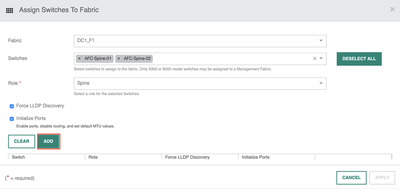 Adding Spine Switches to Fabric