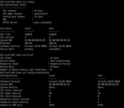 VSX Status