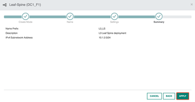 Underlay IP Address Summary