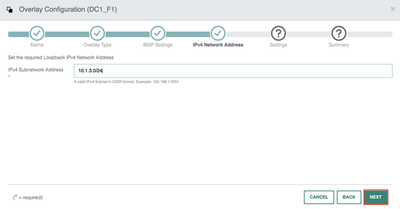 Loopback Subnet Information