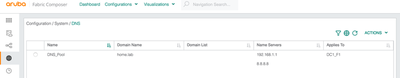 DNS Configuration Page